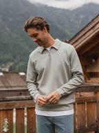 Mint Jersey Half Zip Polo