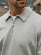 Mint Jersey Half Zip Polo