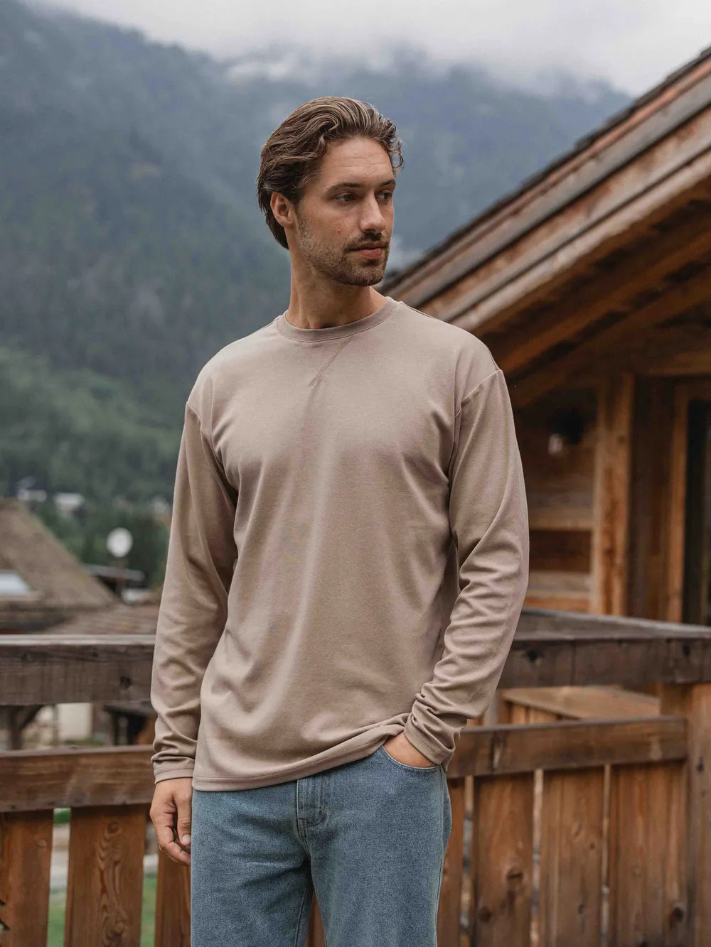 Brown Basic Oversized Longsleeve