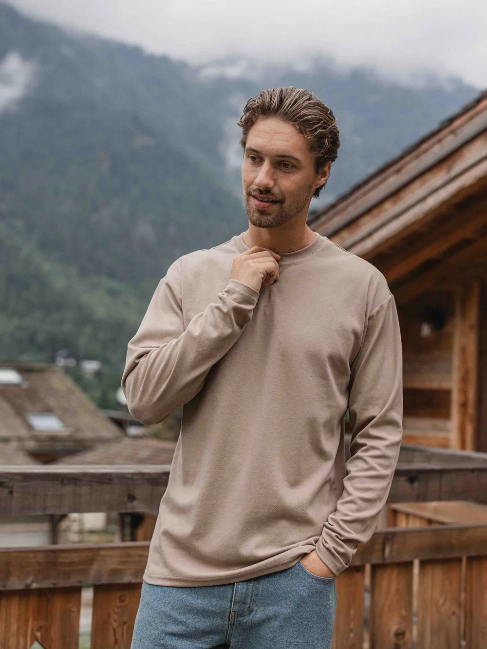 Brown Basic Oversized Longsleeve