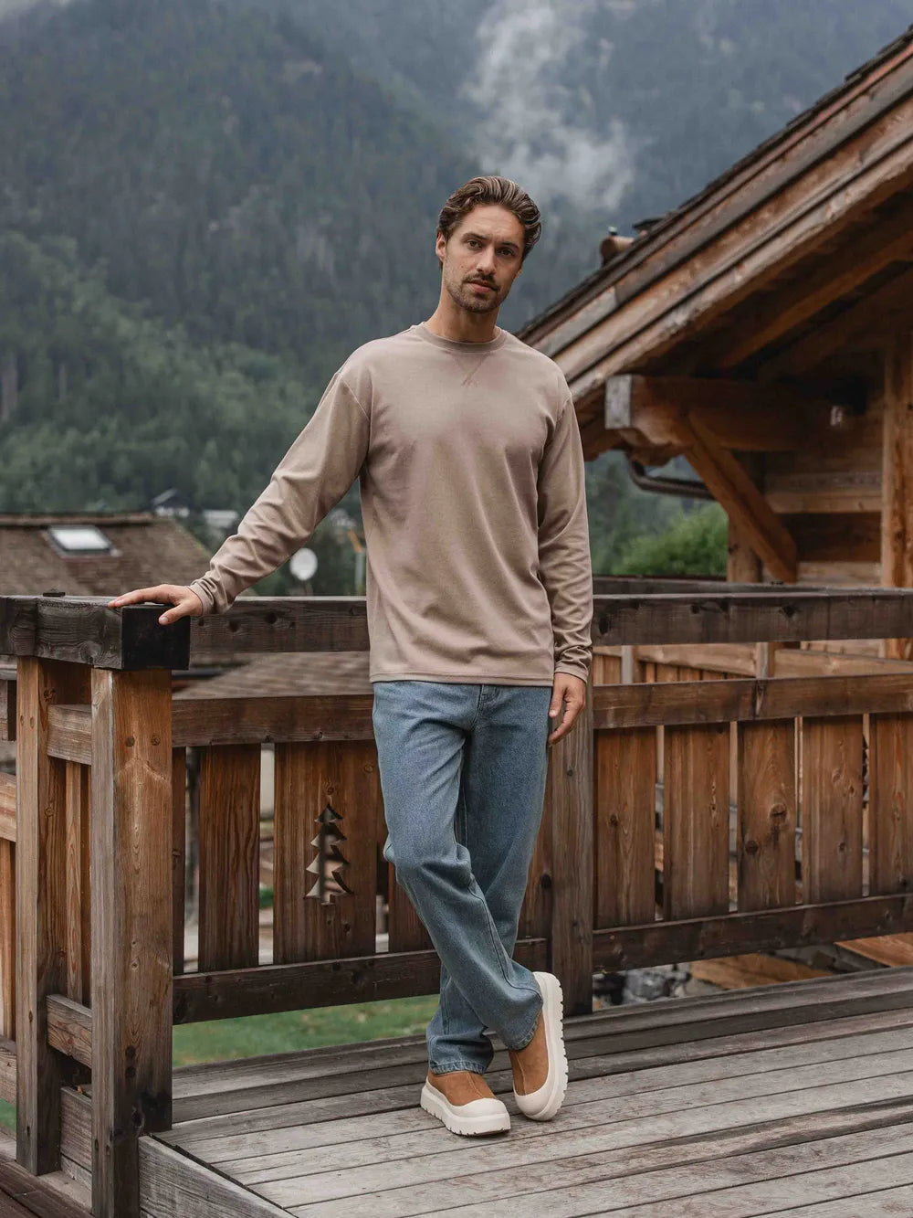 Brown Basic Oversized Longsleeve