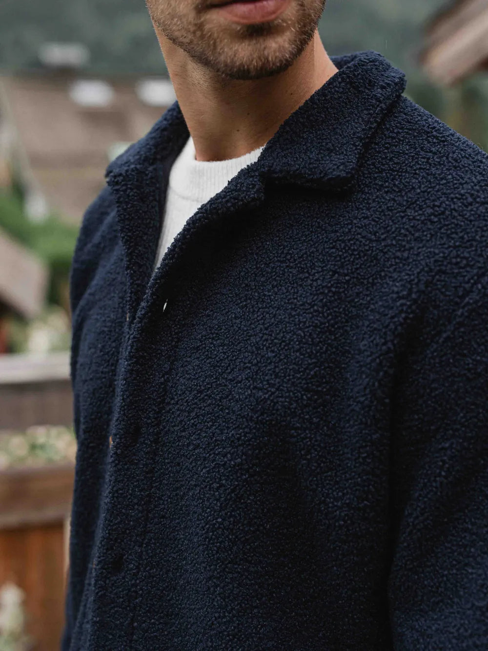 Navy Teddy Overshirt