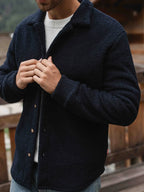 Navy Teddy Overshirt