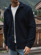 Navy Teddy Overshirt