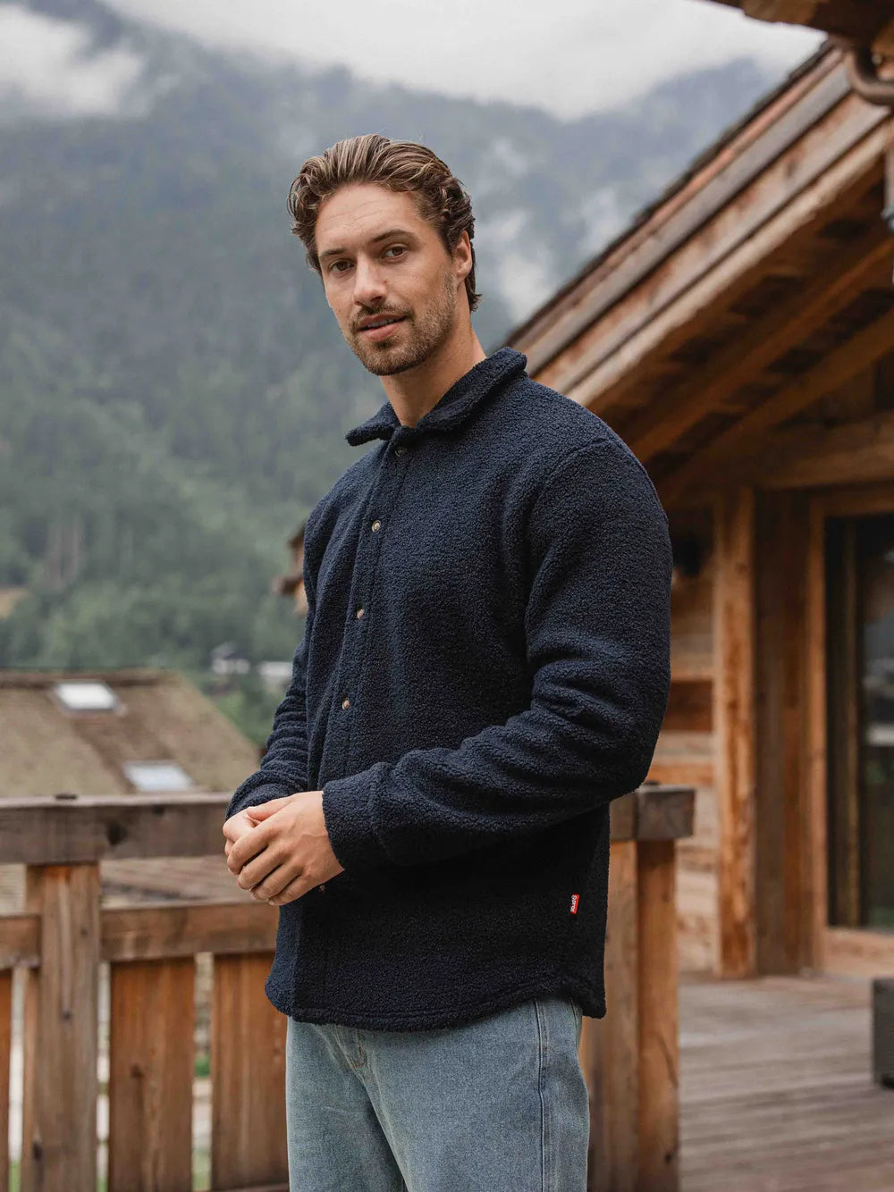 Navy Teddy Overshirt