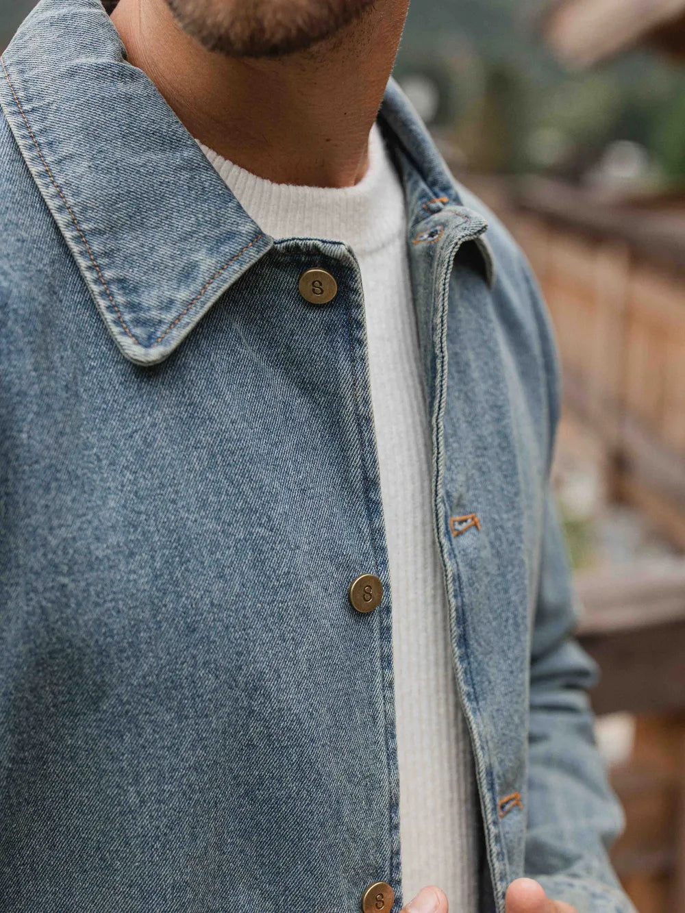 New Washed Blue Denim Overshirt