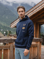 Navy Oversized Patch Chalet Hoodie