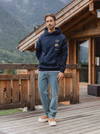 Navy Oversized Patch Chalet Hoodie