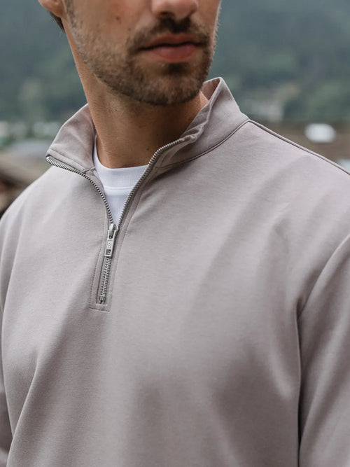 Grey Jersey Half Zip