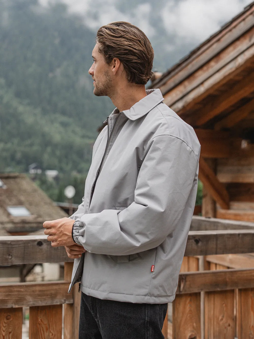 Grey Padded Coach Zip Jacket