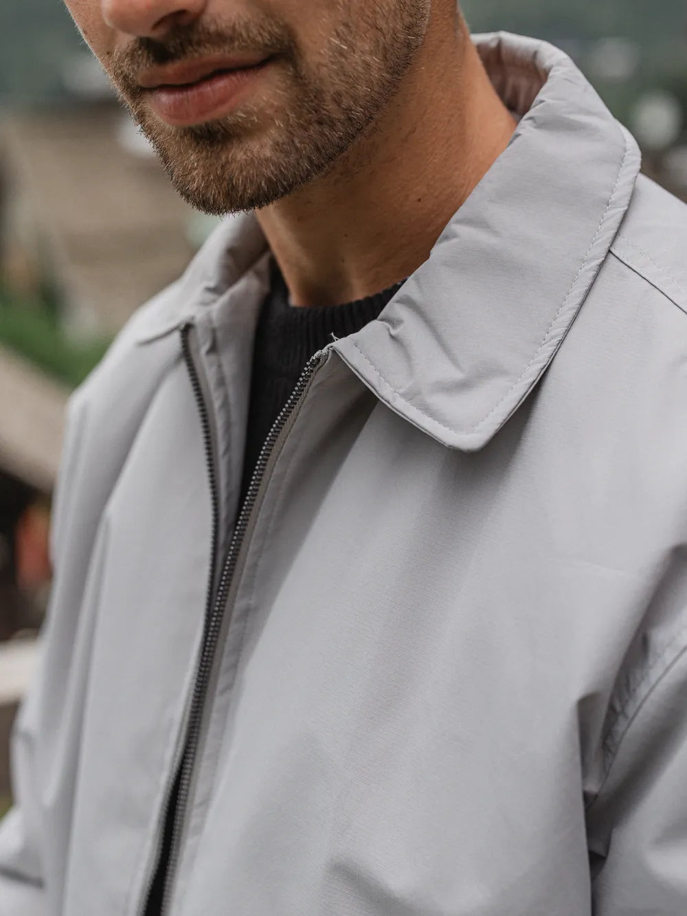 Grey Padded Coach Zip Jacket