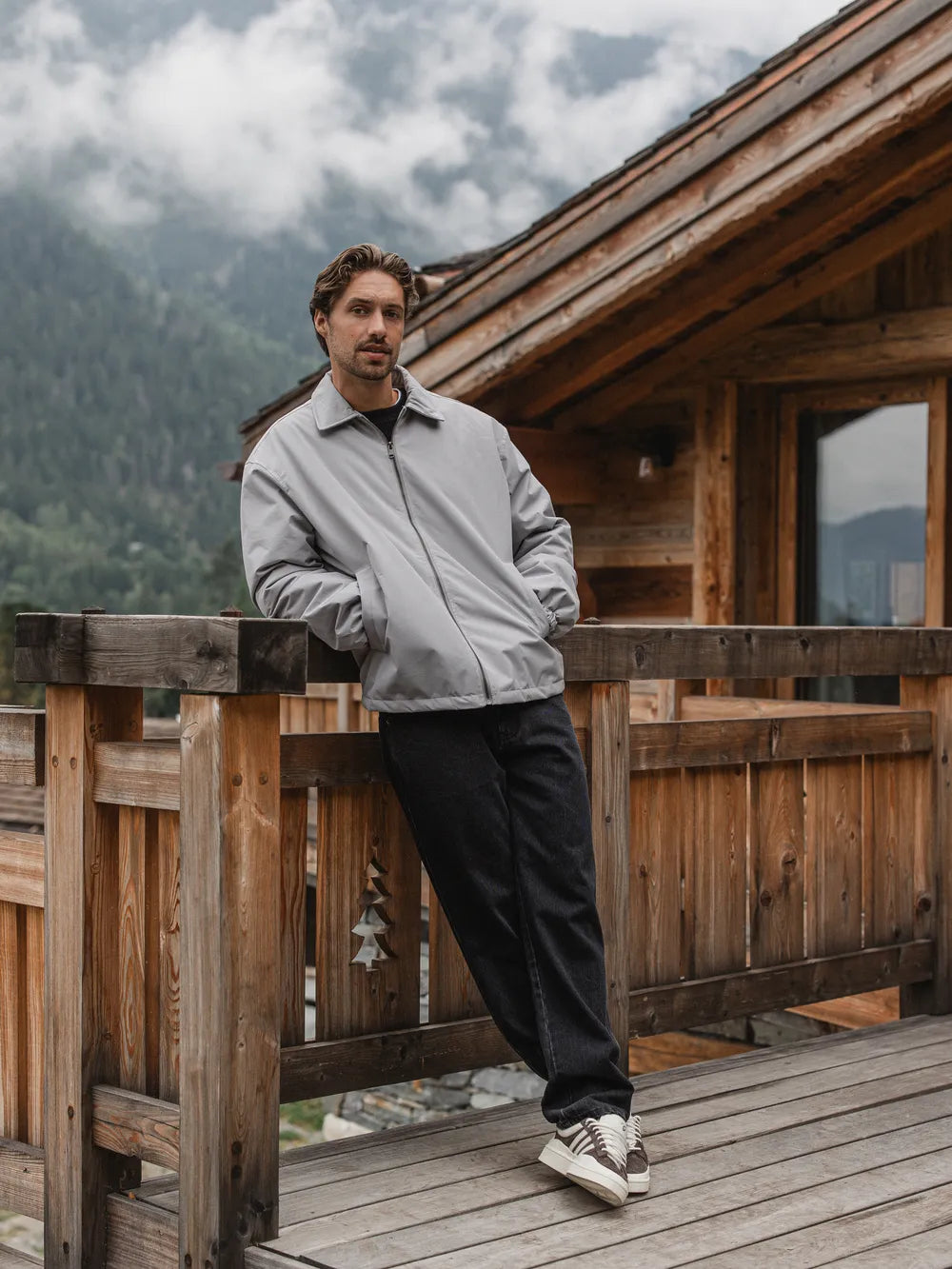 Grey Padded Coach Zip Jacket