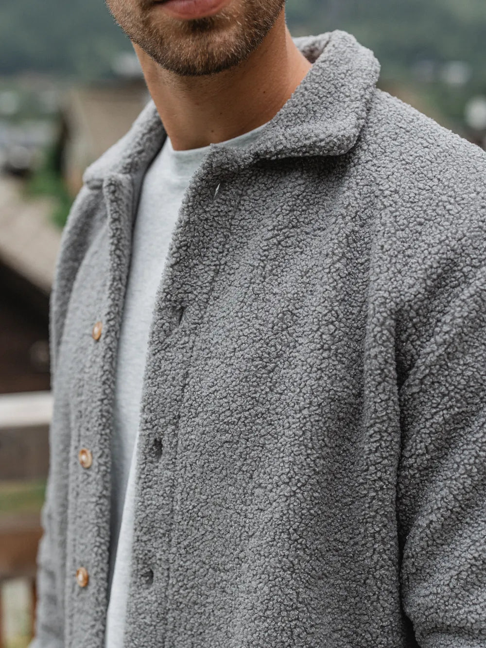 Grey Teddy Overshirt