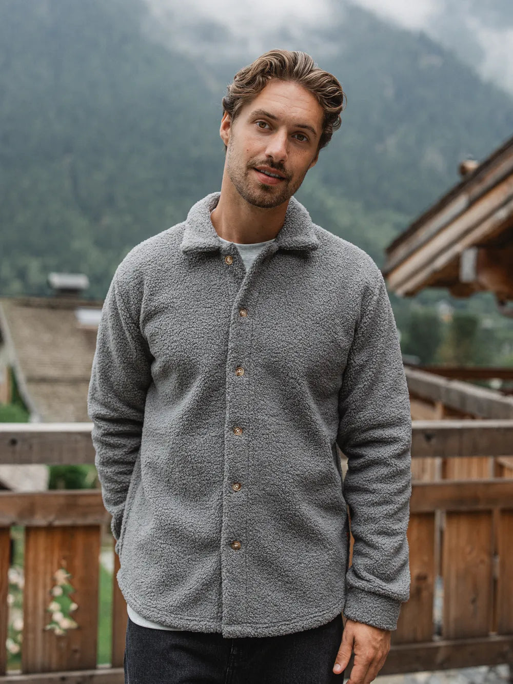 Grey Teddy Overshirt