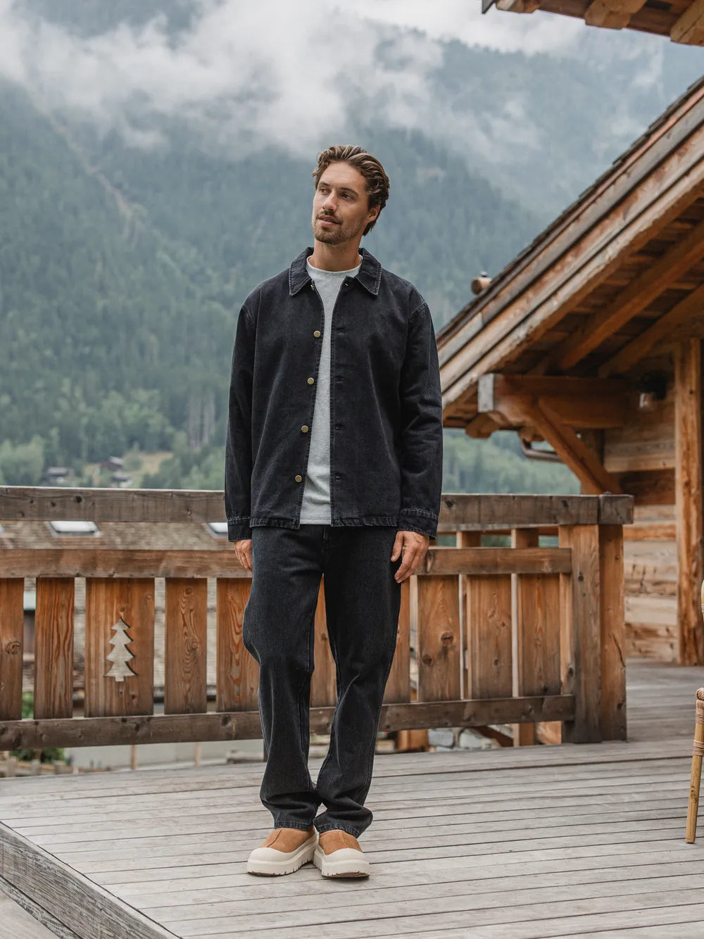 Washed Black Denim Overshirt
