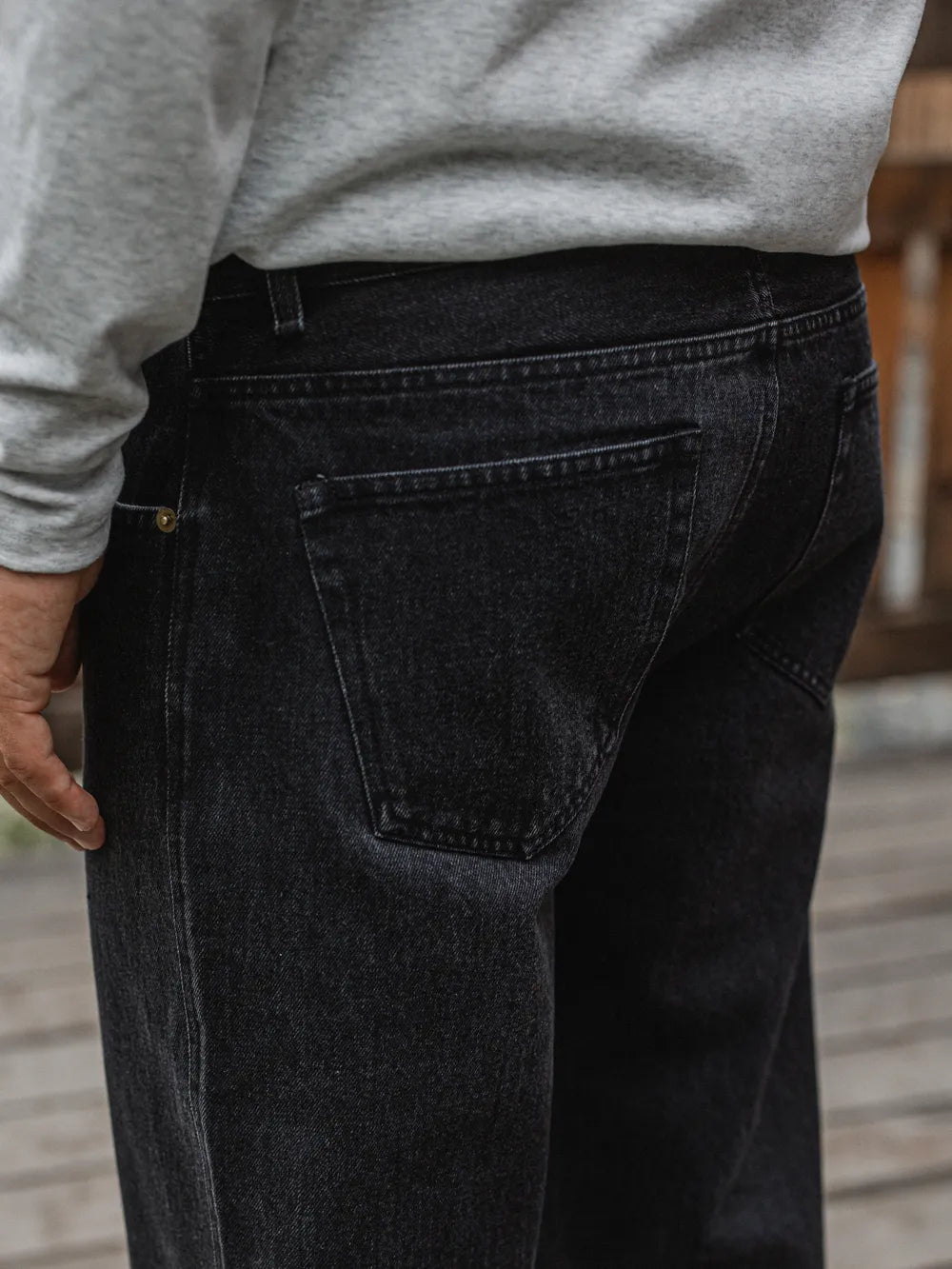 Washed Black Denim Jeans
