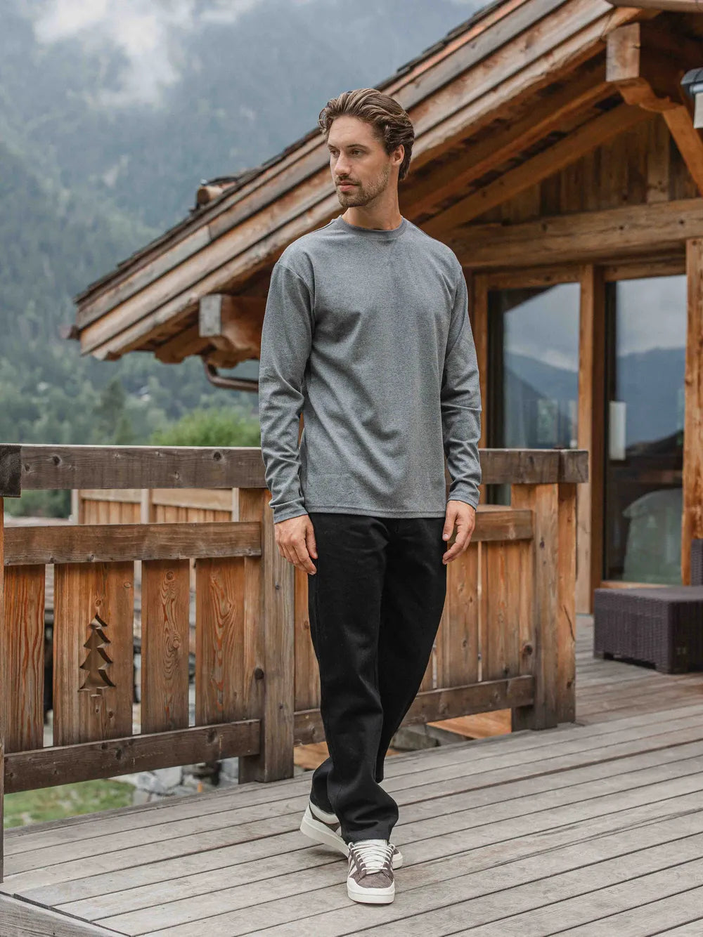 Dark Grey Basic Oversized Longsleeve