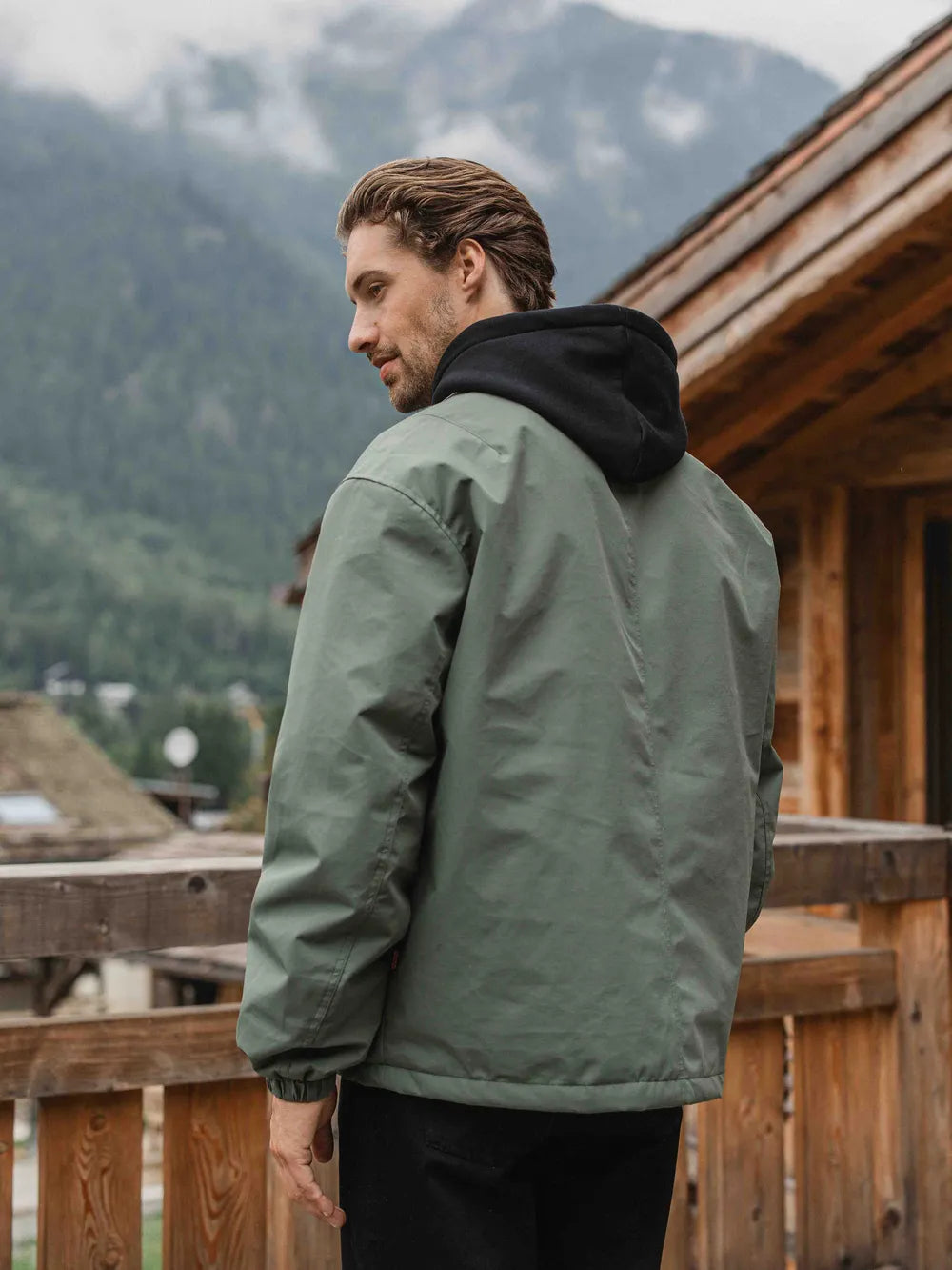 Green Padded Coach Zip Jacket