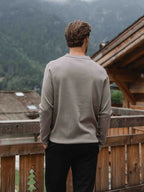 Taupe Knit V-Polo Longsleeve