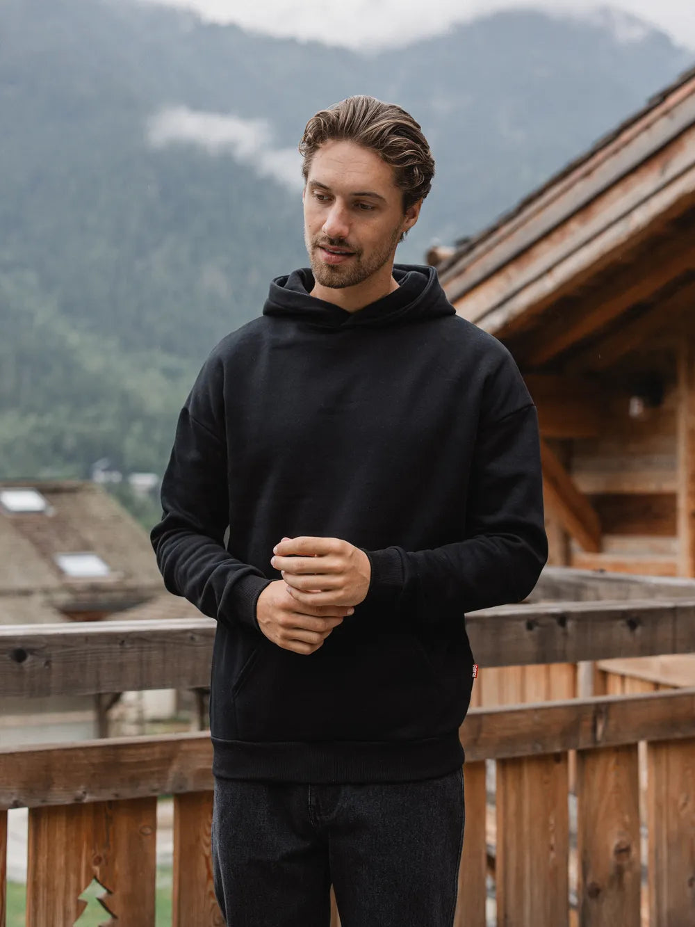 Black Basic Oversized Hoodie