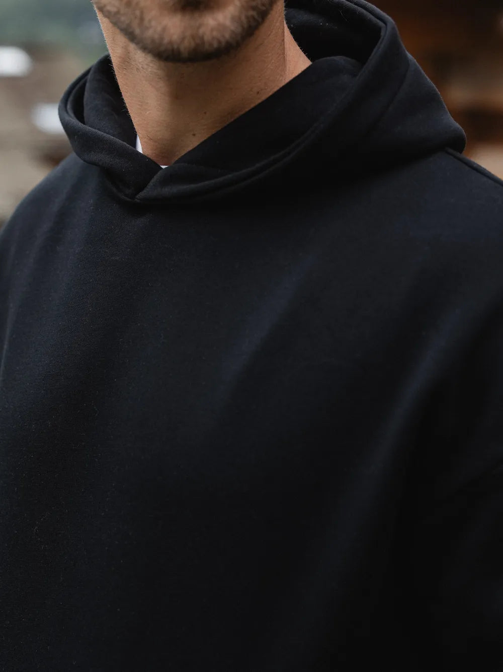 Black Basic Oversized Hoodie