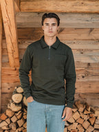 Green Polo Zipper Sweater