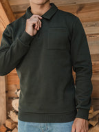 Green Polo Zipper Sweater