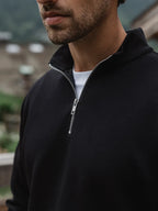 Black Jersey Half Zip