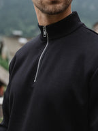 Black Jersey Half Zip