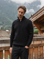 Black Knit Zip Sweater