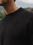 Black Knit Oversized Sweater