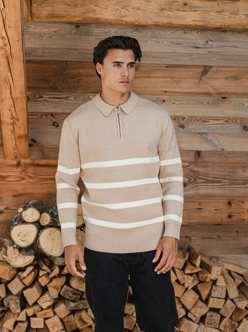 Beige Stripe Sweater