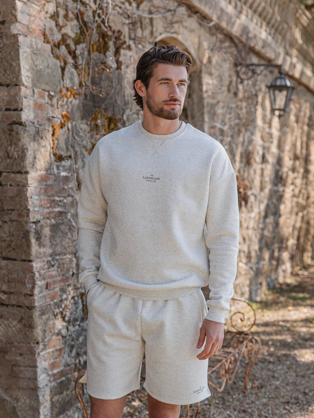 Light Grey Landscape Oversized Sweater