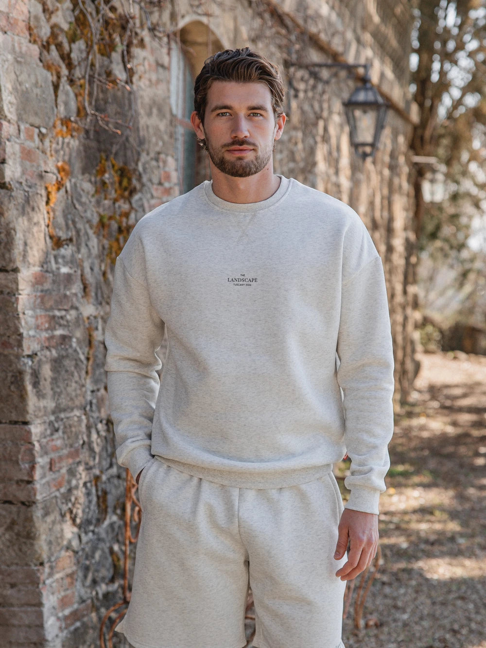 Light Grey Landscape Oversized Sweater