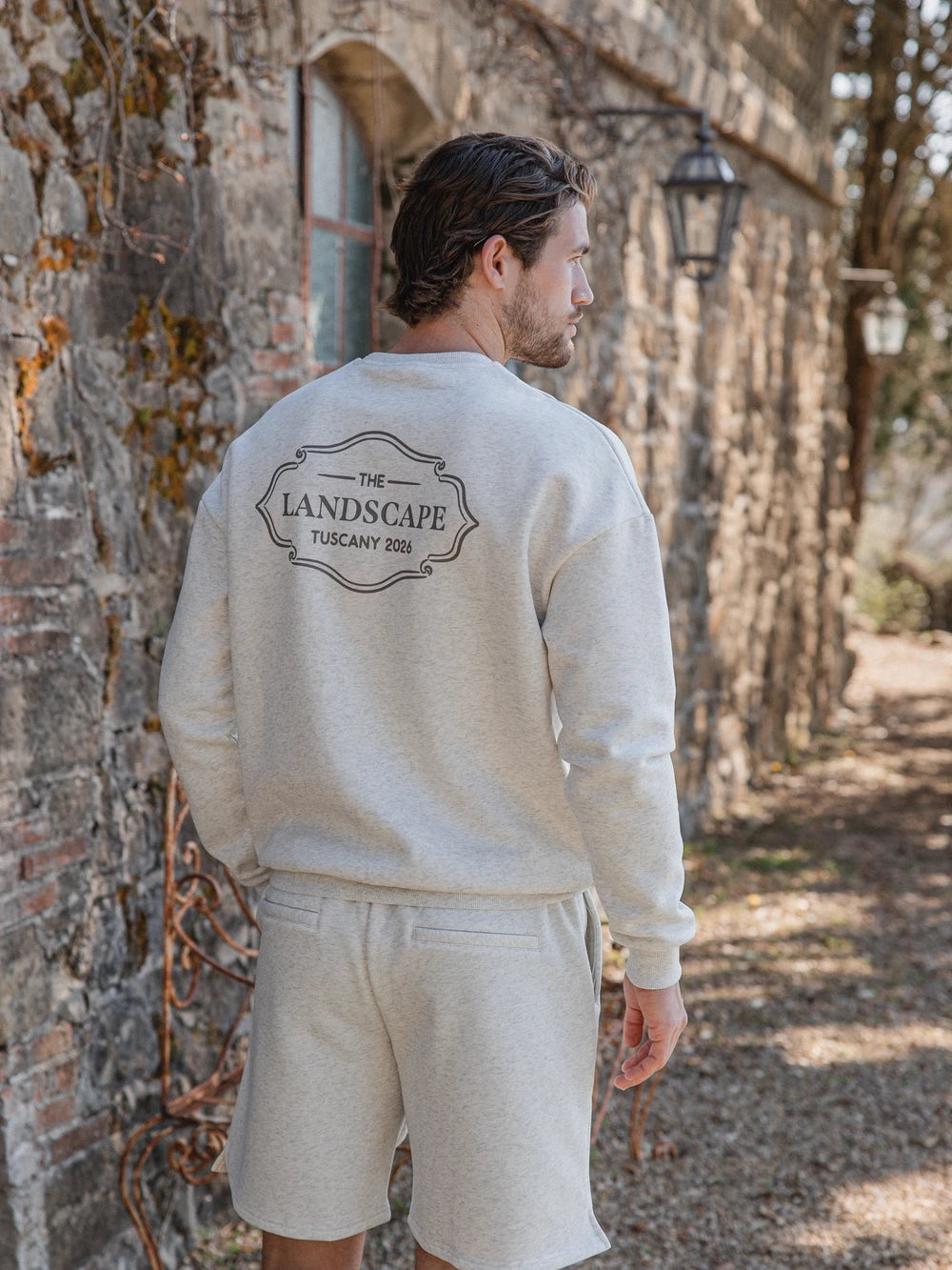 Light Grey Landscape Oversized Sweater