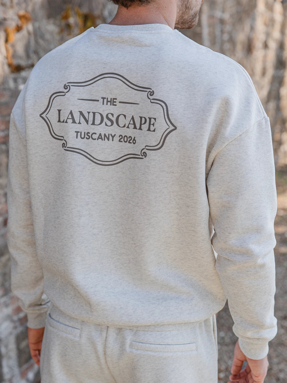 Light Grey Landscape Oversized Sweater