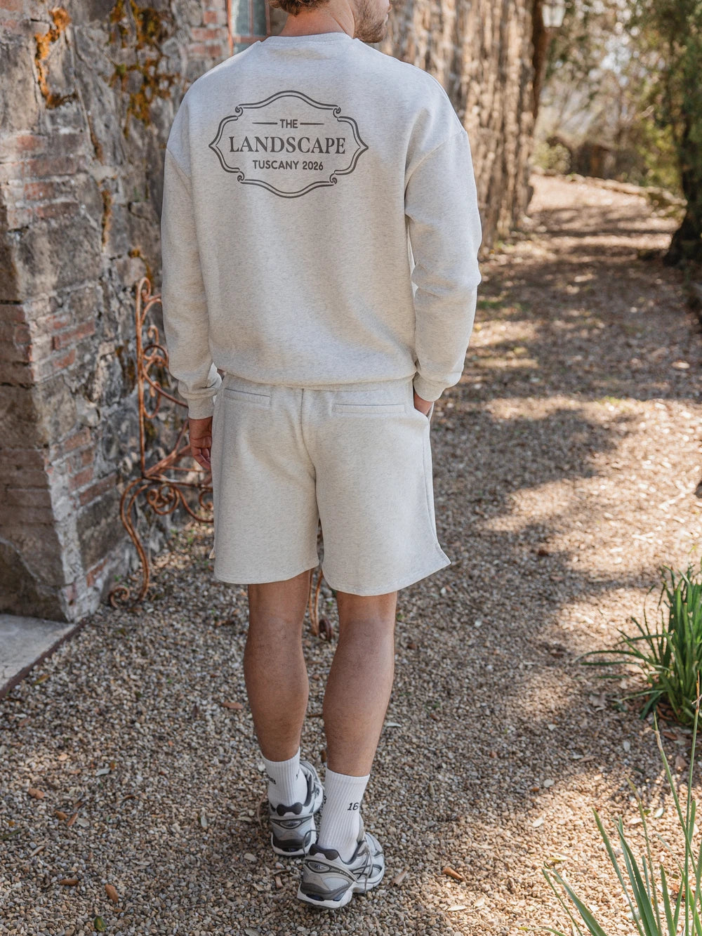 Light Grey Landscape Oversized Sweater