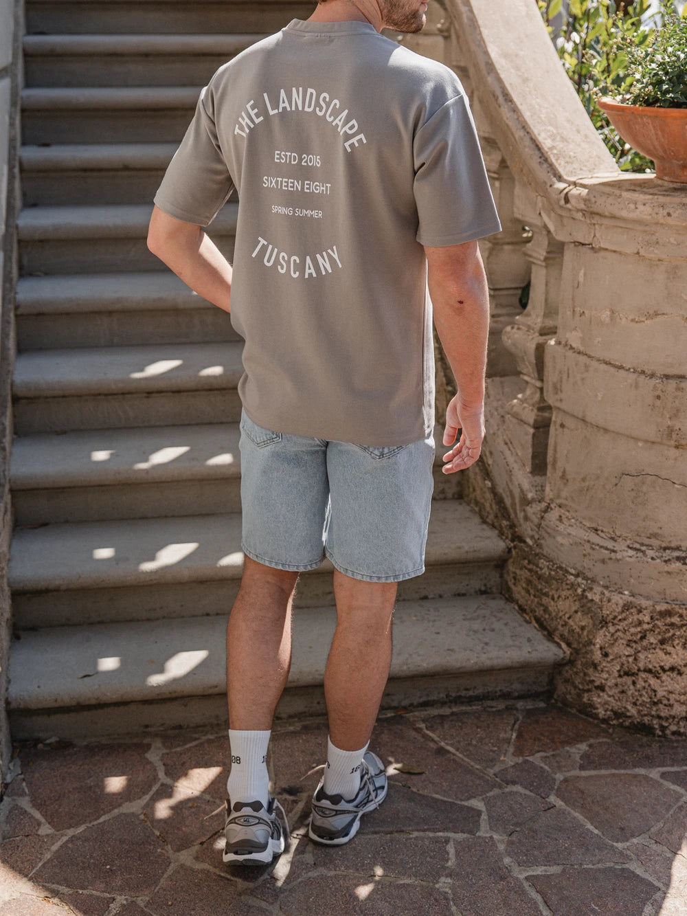 Brown Landscape Oversized T-shirt