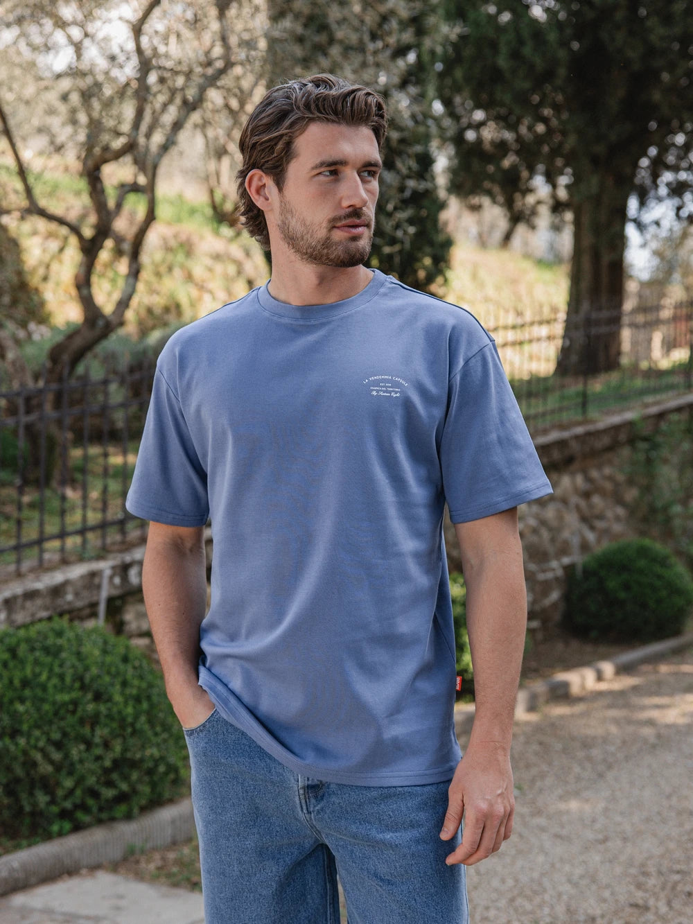 Blaues La Vendemmia Oversize-T-Shirt