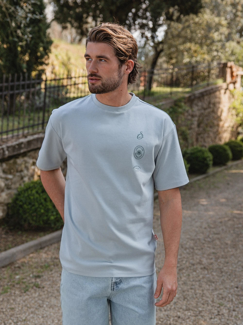 Mint Italy Print Oversized T-Shirt
