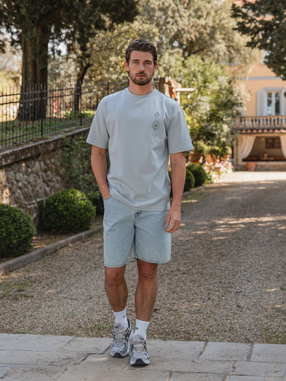 Mint Italy Print Oversized T-Shirt