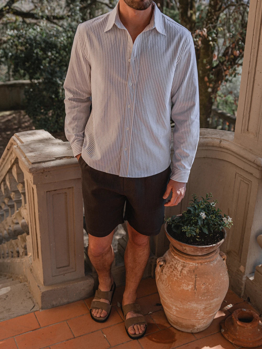 Taupe Stripe Shirt