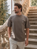 Braunes Italien Print Oversized T-Shirt