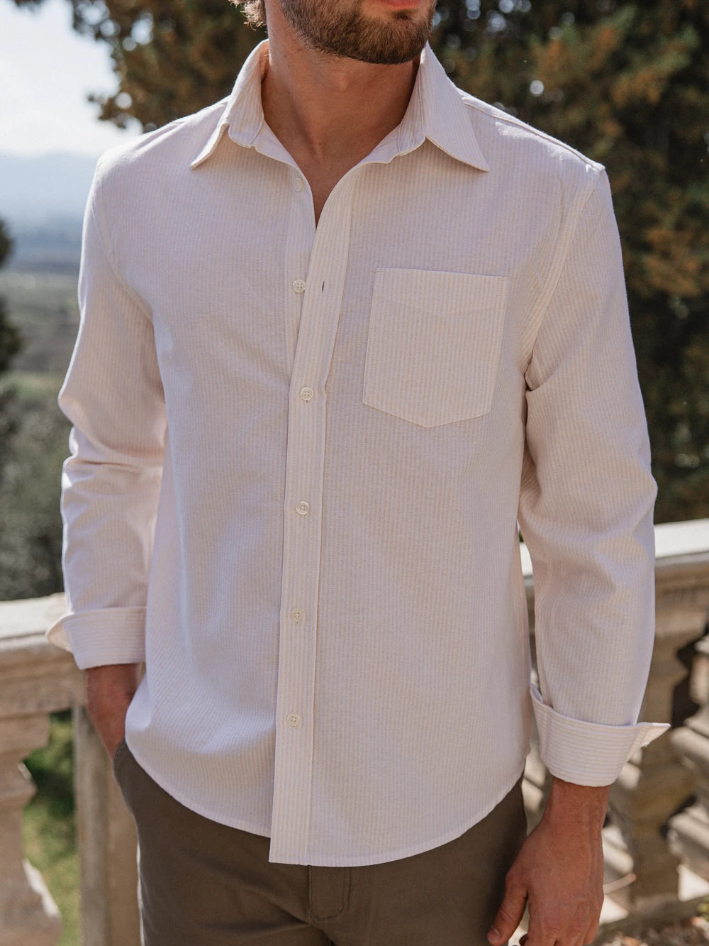 Beige Stripe Shirt