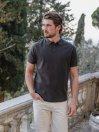 Army Melange Wool Button Polo