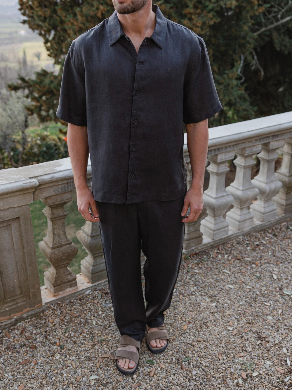 Dark Brown Light Linen Pants