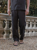 Dark Brown Light Linen Pants