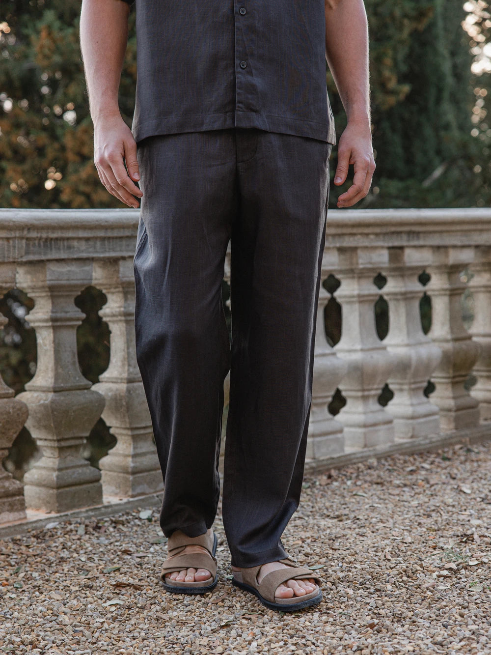 Dark Brown Light Linen Pants