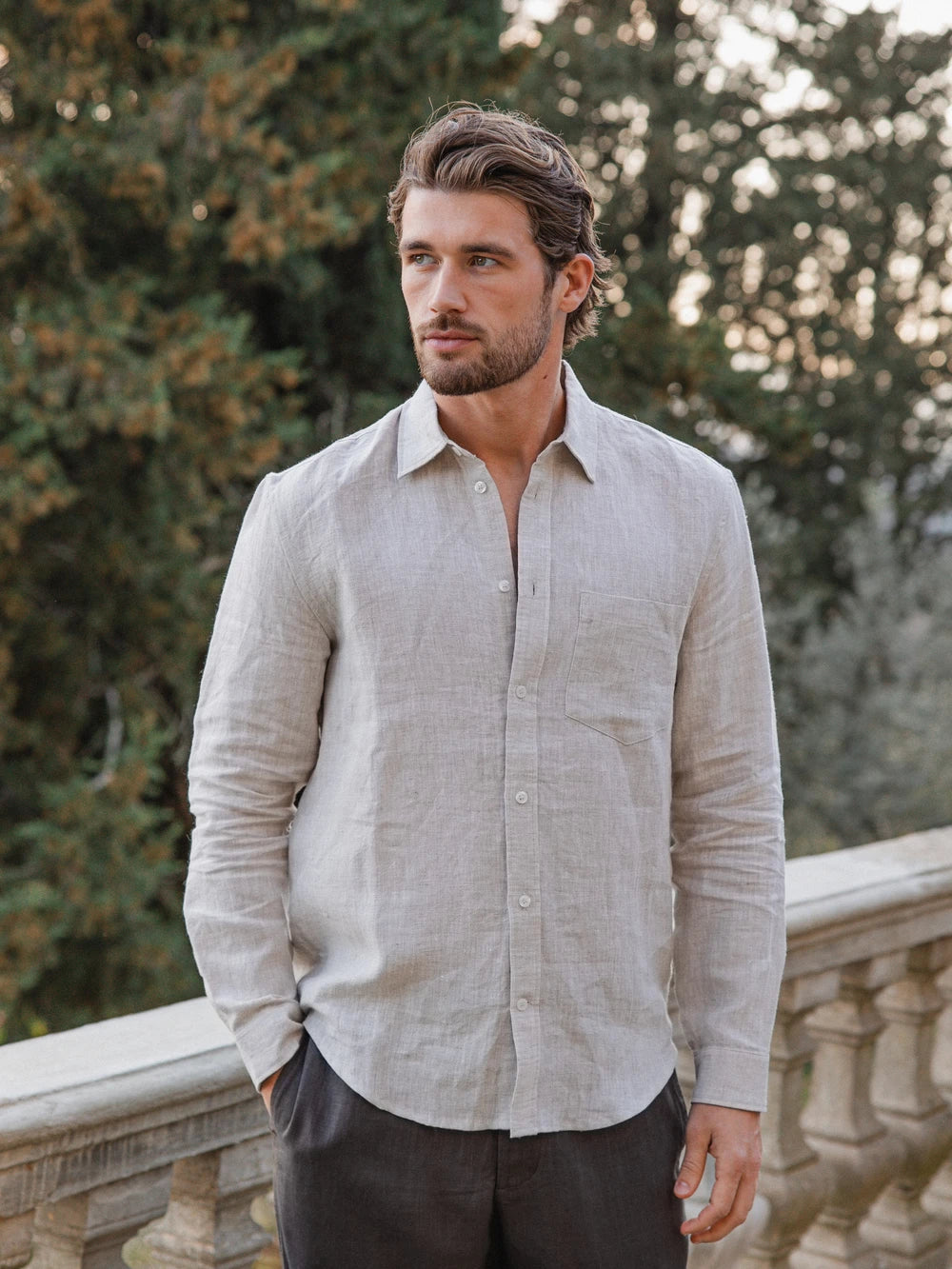 Beige Linen Shirt