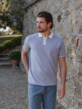 Grey Knit Collar Polo